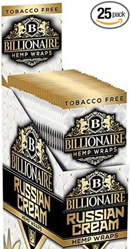 Billionaire Hemp Wraps Russian Cream Flavor 25 Packs Per Box