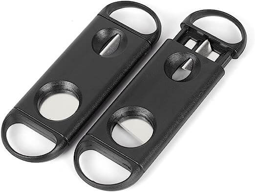 Cigar cutter 2pcs Black Stainless Steel Dual Blade V-Cut