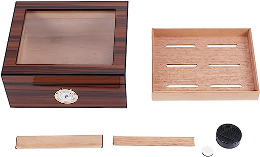 Cigar Humidor, Large Capacity 2 Layers Durable Cedarwood Maintain Humidity