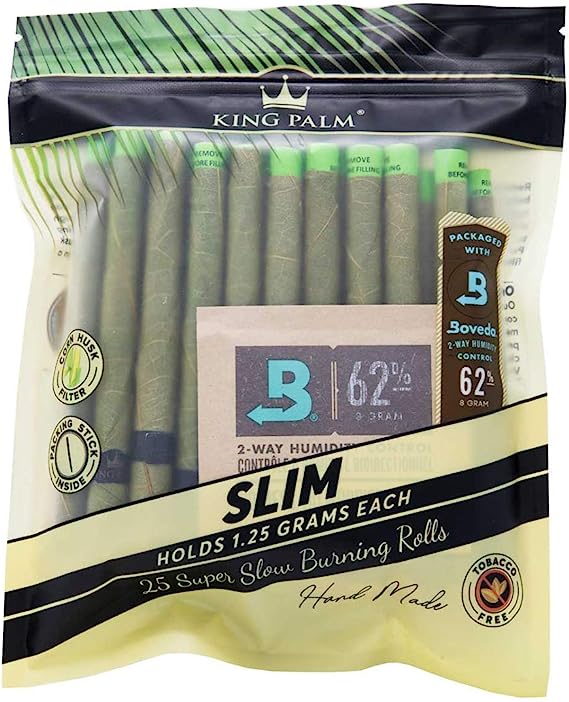 King Palm Slim Size Natural Pre Wrap Palm Leafs