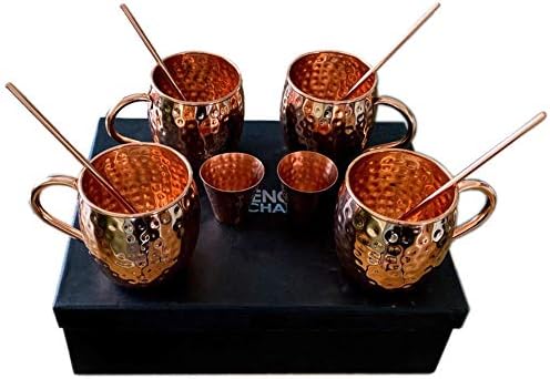 Set of 4 Pure Copper Moscow Mule Mugs Gift Set